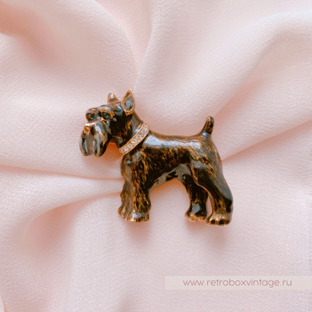 ERWIN PEARL Брошь «Собака шотландский терьер»