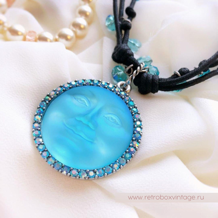 KIRKS FOLLY Колье на шнурах «Лунные узелки: голубая луна в серебре»