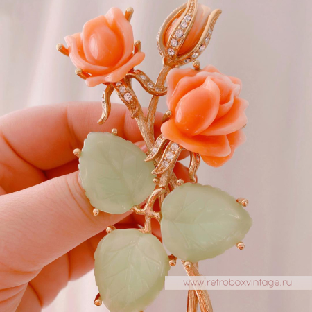 NOLAN MILLER Брошь «Коралловые розы»