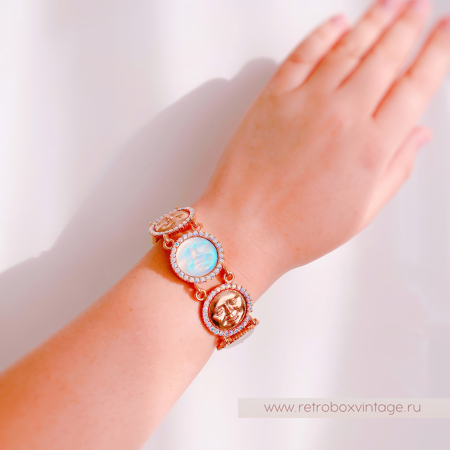 KIRKS FOLLY Браслет "Шесть лун: чередующиеся светлые и золотые"