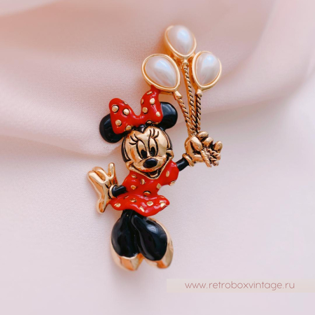 NAPIER / DISNEY Брошь «Минни Маус с шарами»