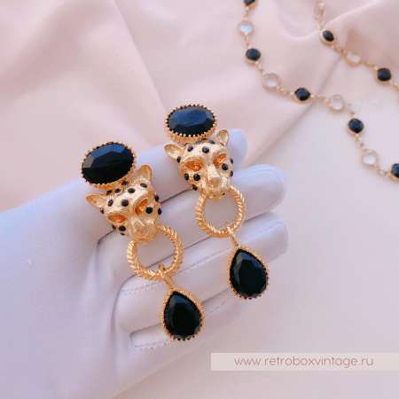 GRAZIANO Клипсы «Хищные кошки леопарды»