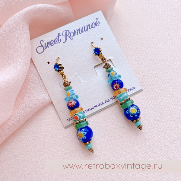 SWEET ROMANCE Серьги-бусины "Цветущий луг: синий" SWEET ROMANCE Серьги-бусины "Цветущий луг: синий"