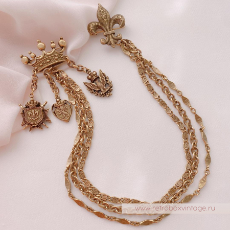 NO NAME Брошь-шатлен «Символы власти»