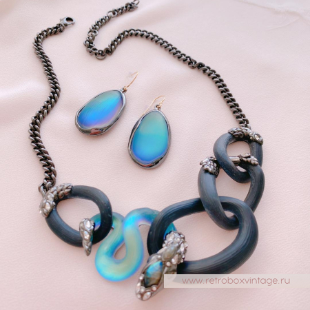 ALEXIS BITTAR Колье «Магическая имперская змея» Коллекция IMPERIAL NOIR