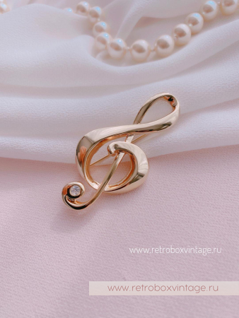LIZ CLAIBORNE Брошь «Скрипичный ключ»