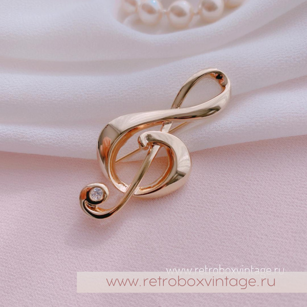 LIZ CLAIBORNE Брошь «Скрипичный ключ»
