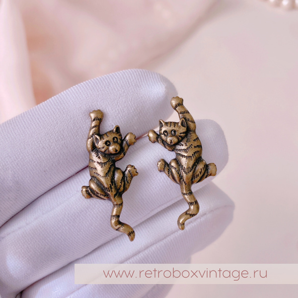JJ / JONET JEWELRY Серьги-пусеты «Котик-озорник: бронза» JJ / JONET JEWELRY Серьги-пусеты «Котик-озорник: бронза»