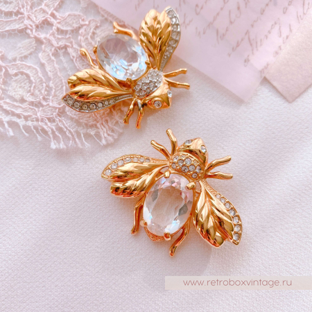 SWAROVSKI Брошь "Пчелка утренней росы"