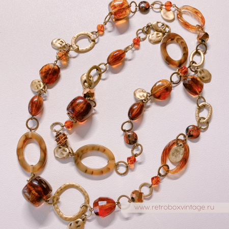 PREMIER DESIGNS Ожерелье "Осенний поцелуй" янтарно-медовое