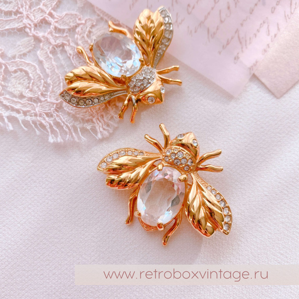 SWAROVSKI Брошь "Пчелка утренней росы"