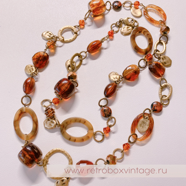 PREMIER DESIGNS Ожерелье "Осенний поцелуй" янтарно-медовое