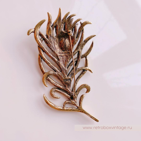 HEIDI DAUS Брошь «Перо павлина: аметист»