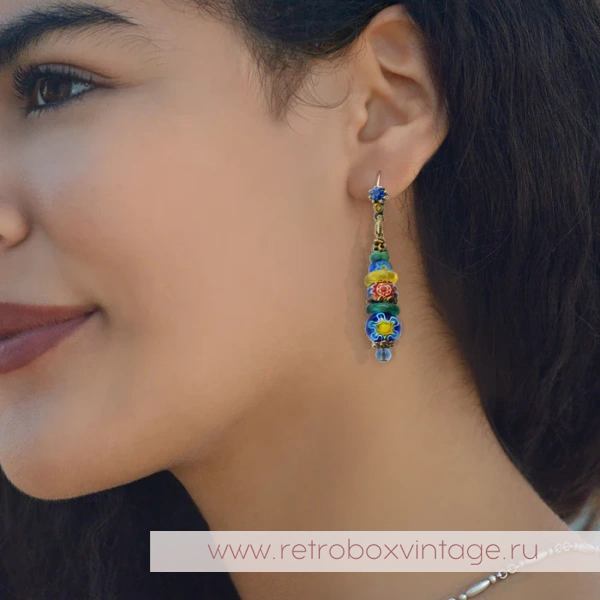 SWEET ROMANCE Серьги-бусины "Цветущий луг: синий" SWEET ROMANCE Серьги-бусины "Цветущий луг: синий"