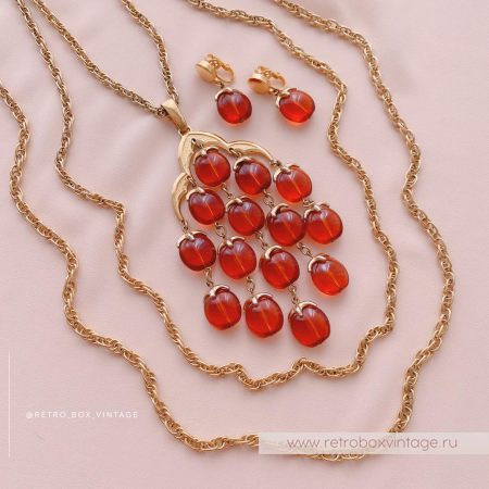 TRIFARI Комплект «Водопад: чайный в золоте»