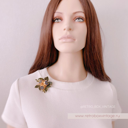 VENDOME Брошь «Хризантемы с синим»