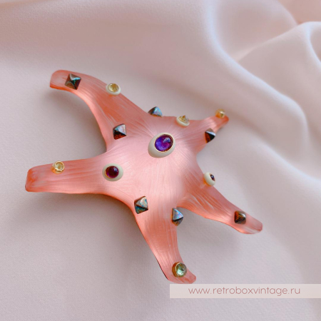 ALEXIS BITTAR Брошь «Морская звезда: коралловая»