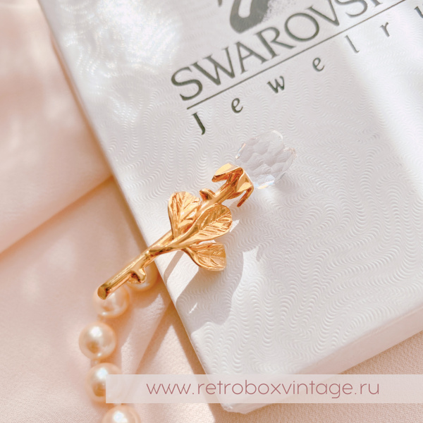SWAROVSKI Брошь "Хрустальная роза малая" Коллекция Crystal Memories