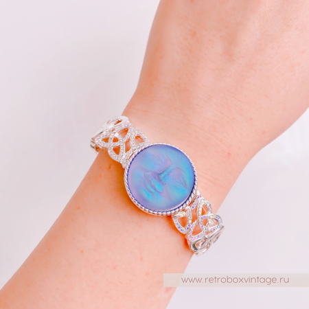 KIRKS FOLLY Браслет-стрейч "Кельтская луна: лаванда в серебре"