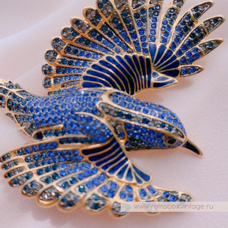 JOAN RIVERS Брошь «Синяя птица счастья» с номером на сертификате