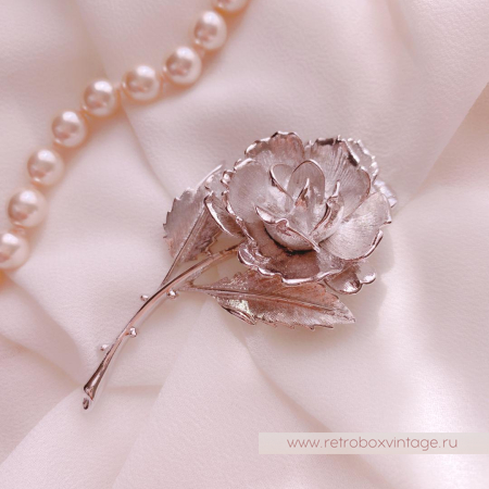 MONET Брошь «Серебристая роза»