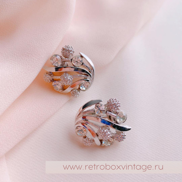 TRIFARI Клипсы «Одуванчики: серебро»