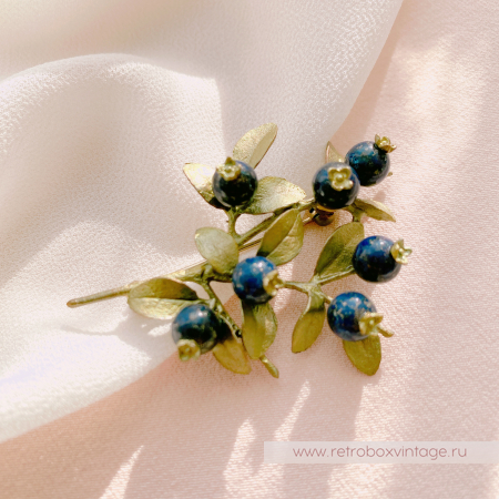 MICHAEL MICHAUD Брошь "Черника" (натуральный лазурит)