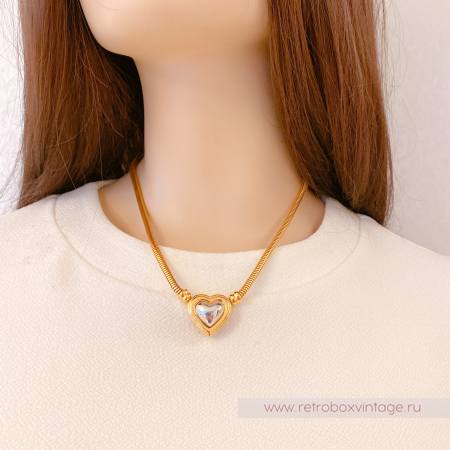 JOAN RIVERS Ожерелье-трансформер "Мон плезир" четыре кулона (сердце, кристалл, жемчуг, бусина)