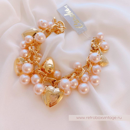 CAROLEE Браслет «Семь сердец и розовый жемчуг»
