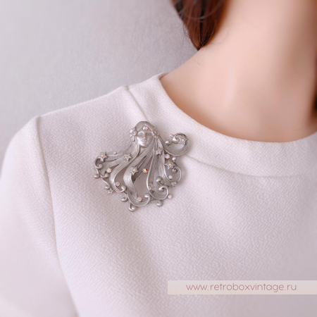 JJ / JONETTE JEWELRY Брошь «Принцесса звезд: серебро»