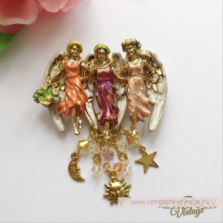 KIRKS FOLLY Брошь «Вера, Надежда, Любовь» три сестры, три ангела