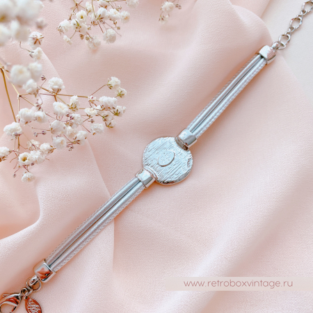 KIRKS FOLLY Браслет «Лунный свет: лавандовая в серебре на кожаном ремешке»