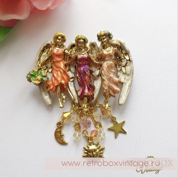 KIRKS FOLLY Брошь «Вера, Надежда, Любовь» три сестры, три ангела