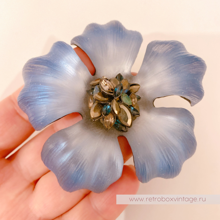 ALEXIS BITTAR Брошь «Голубой цветок удачи»