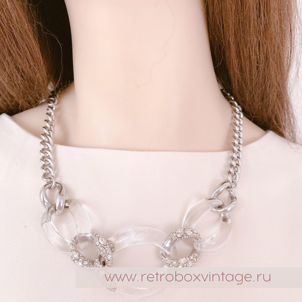 ALEXIS BITTAR Ожерелье «Ледяная королева» прозрачный люцит в серебре