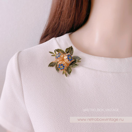 VENDOME Брошь «Хризантемы с синим»