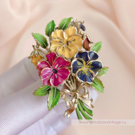 EXQUISITE Брошь «Букет фиалок большой»