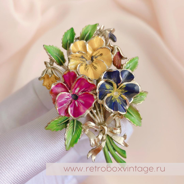 EXQUISITE Брошь «Букет фиалок большой»