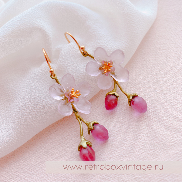 MICHAEL MICHAUD Серьги «Нежная весна: цветок персика»