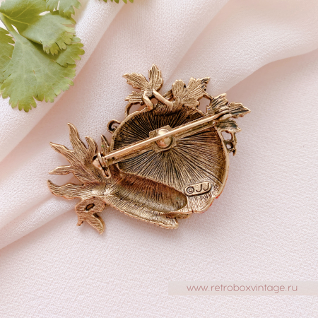 JJ / JONET JEWELRY Брошь "Тыква с кукурузой: бронза" овощи