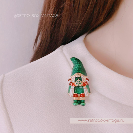 NAPIER Брошь и серьги «Зеленые гномы»