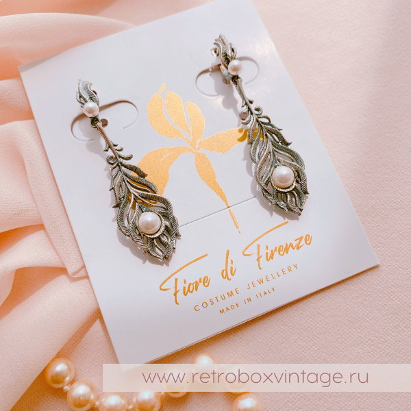 FIORE DI FIRENZE Серьги “Перо птицы Феникс: серебро 925 пробы” Коллекция Piuma di Fenice