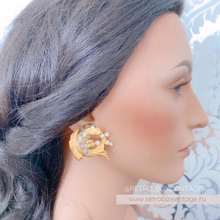 AVON / ELIZABETH TAYLOR Клипсы «Золотые рыбки: коллекция мерцающего моря»