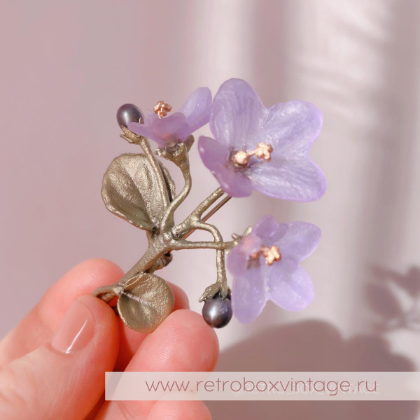 MICHAEL MICHAUD Брошь «Нежные фиалки» коллекция African violet