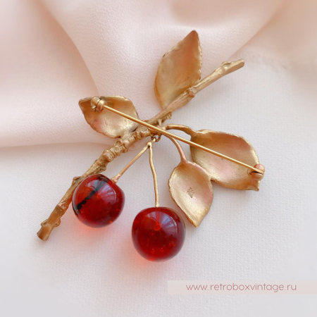 MICHAEL MICHAUD Брошь «Вишня морелло золото»