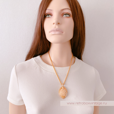 EDGAR BEREBI Кулон-локет на цепочке "Принцесса Александра" жемчужный