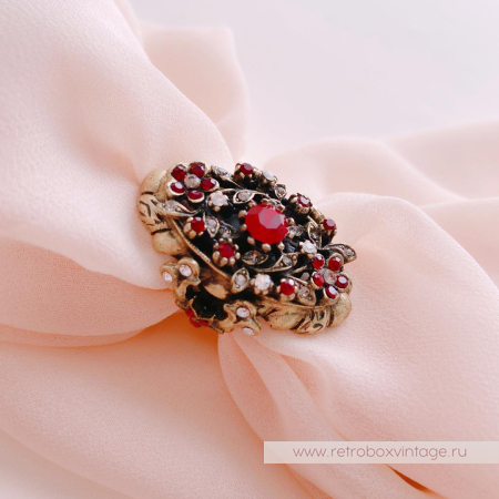 SWEET ROMANCE Кольцо «Вечная любовь: гранатовое стекло»