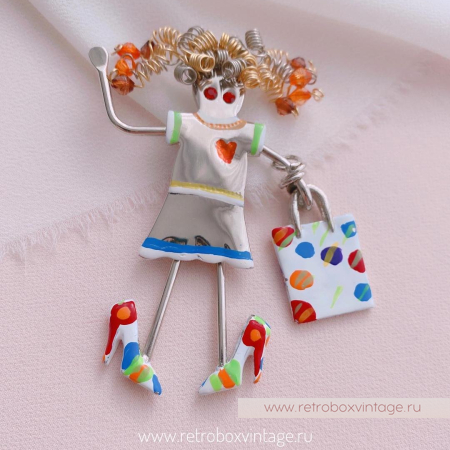 CARRETTE BY GANZ Брошь «Кудряшка модница»