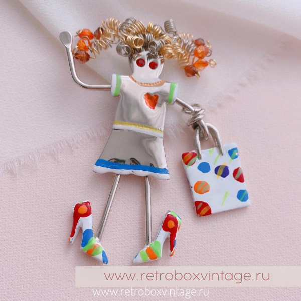 CARRETTE BY GANZ Брошь «Кудряшка модница»