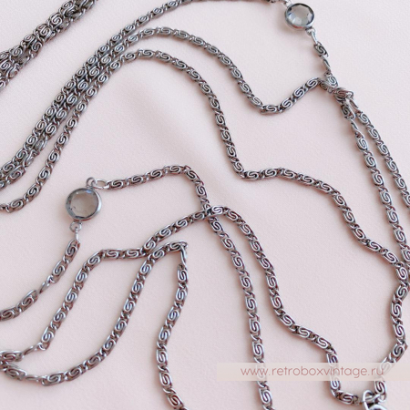 GOLDETTE Ожерелье «Афродита: дымчатая инталия в серебре»